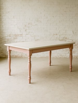 こちらて天板ホワイトウォッシュ、足シャドーピンクのイメージ
