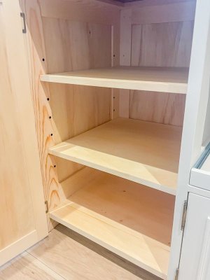左側の扉は中に可動棚。
