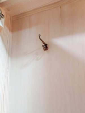 上段扉を開けるとハンガーフック