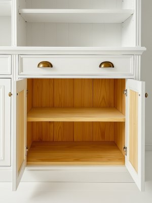 扉の中には高さ変更できる可動棚