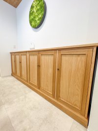 オークアンティークキャビネットW2600　 　壁面収納ディスプレイ