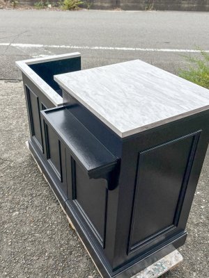 大理石メラミン天板のレジカウンターセット