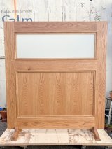 美容室向け　アンティーク調ウッドパーテーションW1500　（すりガラス・デザインガラス）