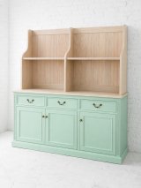 お菓子屋さん向けディスプレイシェルフ＆キャビネット　フランスアンティークキャビネット　ホワイトオークシェルフver.