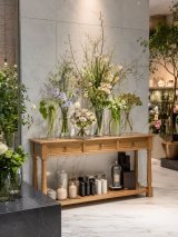 フランスアンティーク調コンソールテーブル　引出し付き　（オーク家具・店舗什器）