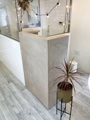 モルタルレジカウンターW800 、高級感が出ルインテリア。