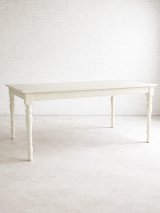  伸長式ターンドレッグダイニングテーブル　ろくろ脚「スレンダー」　延長天板W1600〜2100