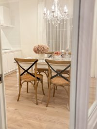 オークターンドレッグダイニングテーブル　ろくろ脚「スレンダー」　アンティーク調テーブル