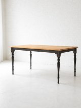 オークターンドレッグダイニングテーブル　「極細スレンダー」　足元広めver.