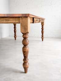 バイオマーブル天板　ろくろ足ダイニングテーブル　1800×1050　引出し6杯付属