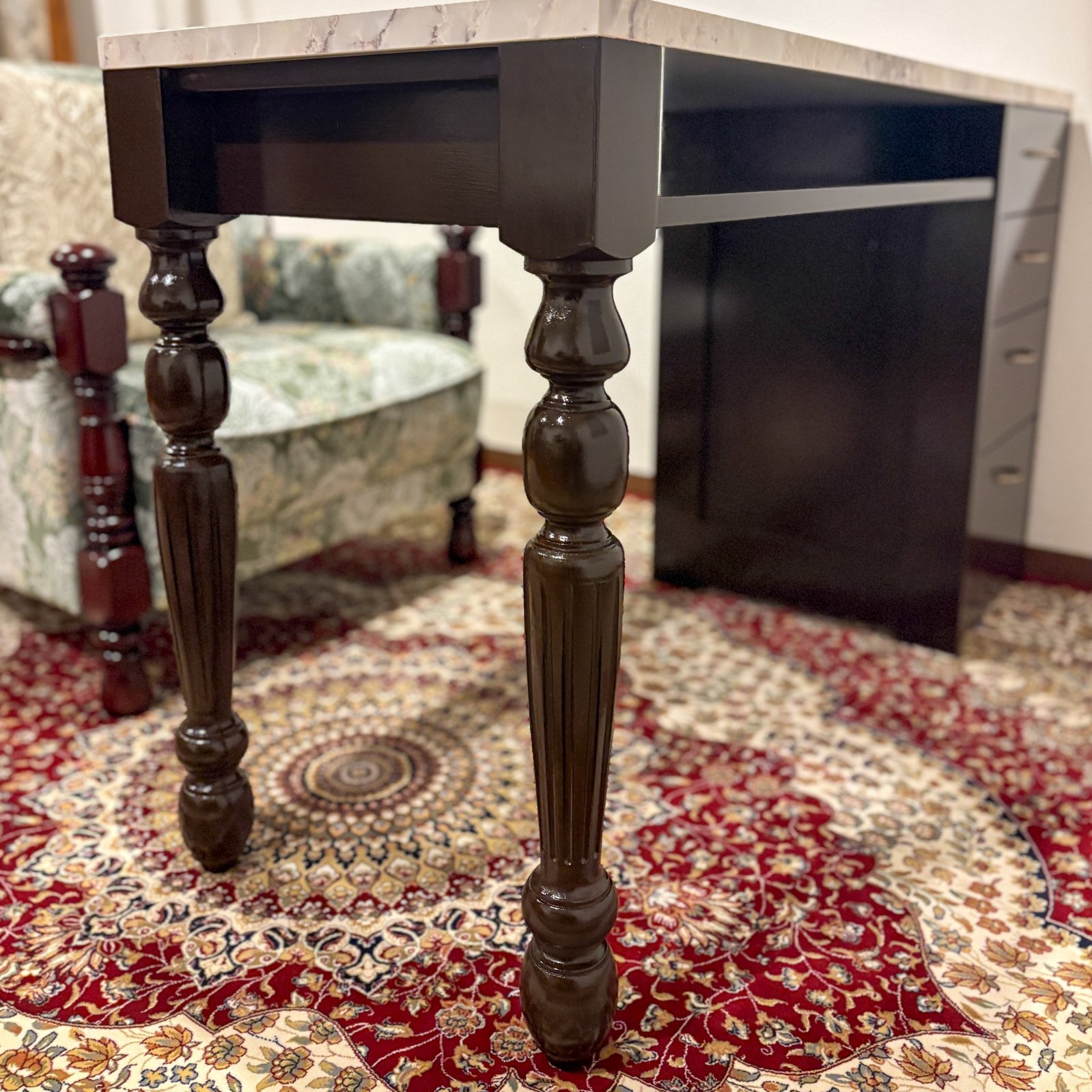 クラシックアンティーク調片袖デスク