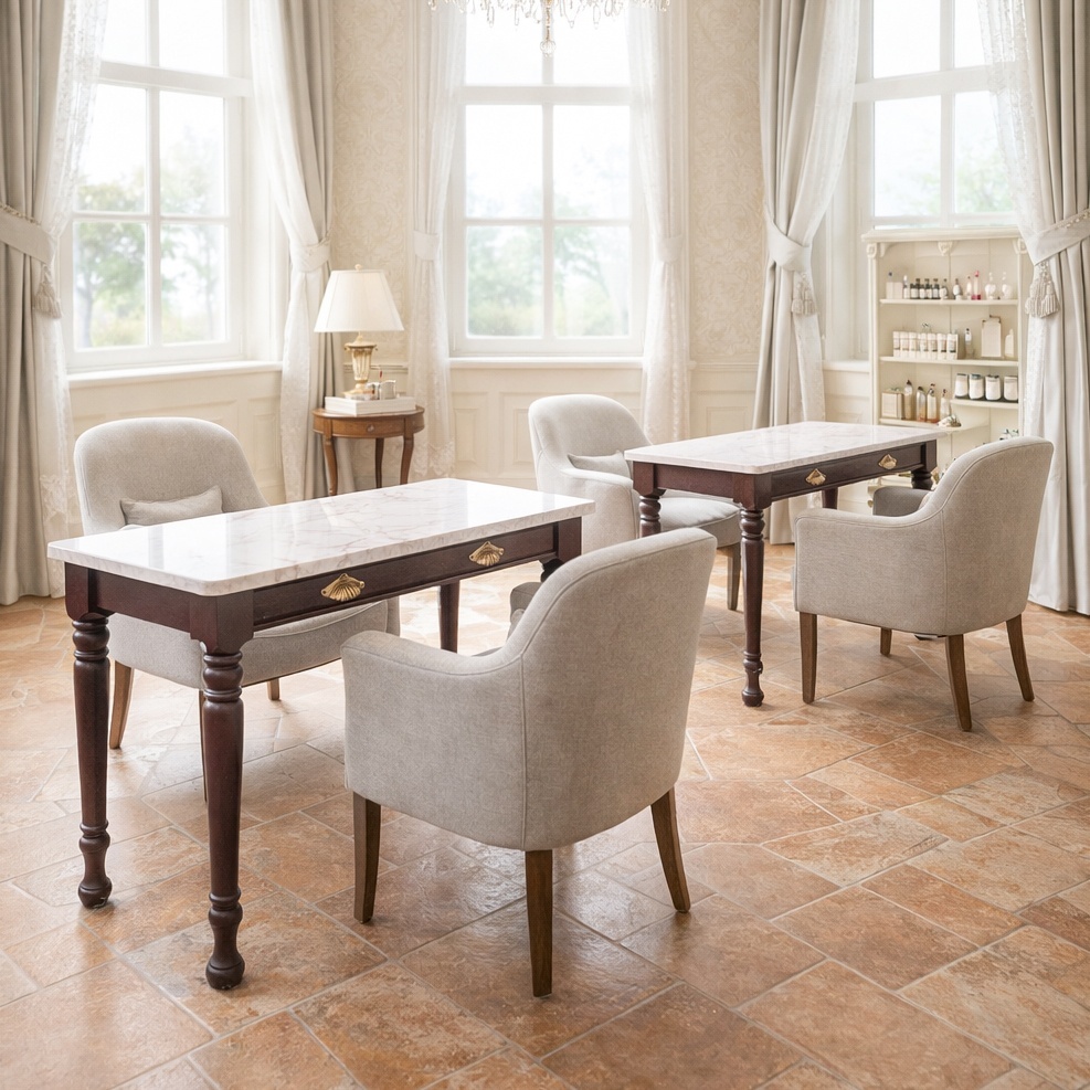 ろくろ脚のネイルテーブルの特注製作専門店