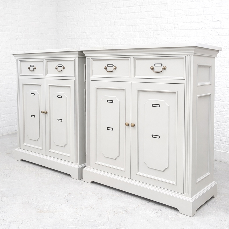 アンティーク調キャビネット(グレー)W900