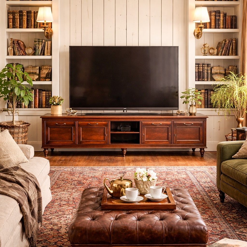 輸入住宅向けクラシックアンティーク調テレビボード