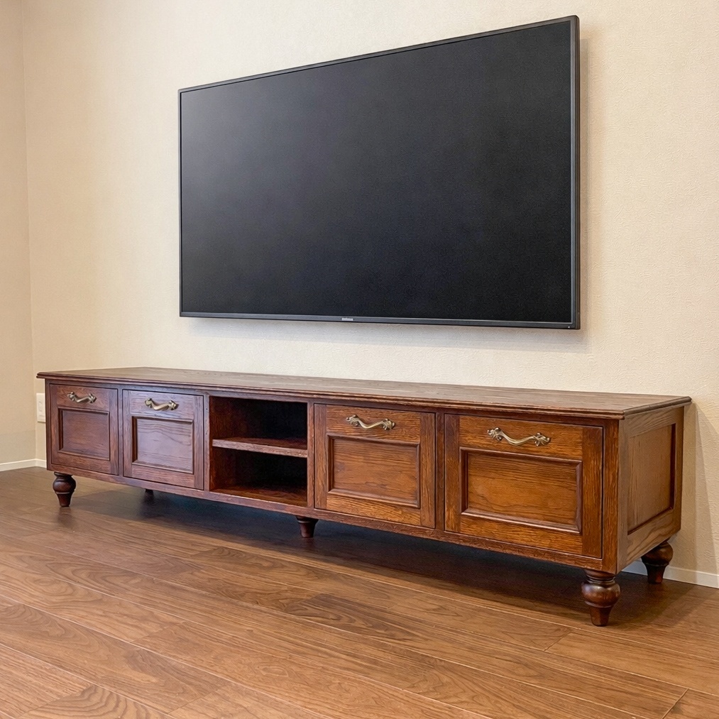 英国アンティーク調オーク材テレビボード