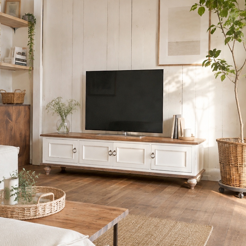 フレンチカントリーテイストのテレビボード実例紹介