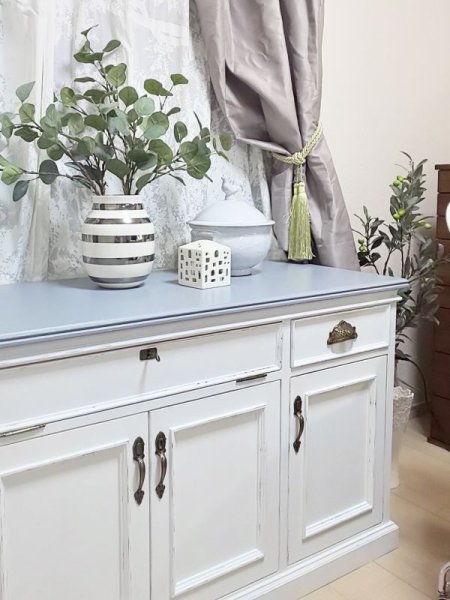シャビーグレーのサイドボード、背の高いテレビボードの特注はグレイスファニチャー!