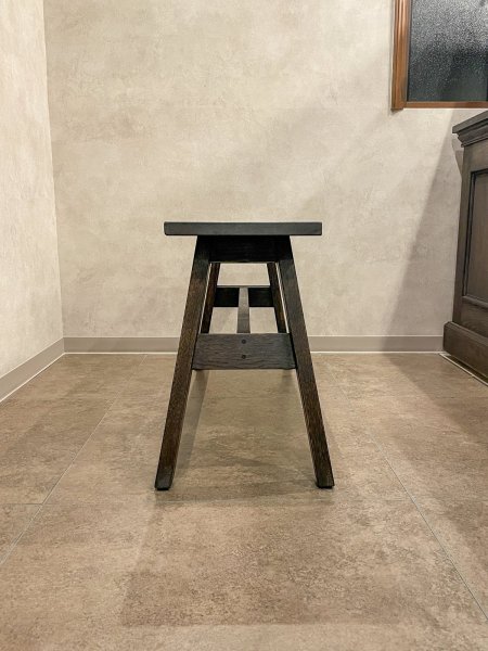 画像4: A-Legウッドベンチ ホワイトオーク無垢材 エイジング仕上げ オーダーメイド家具 (4)