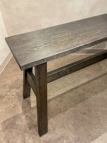 画像6: A-Legウッドベンチ ホワイトオーク無垢材 エイジング仕上げ オーダーメイド家具 (6)