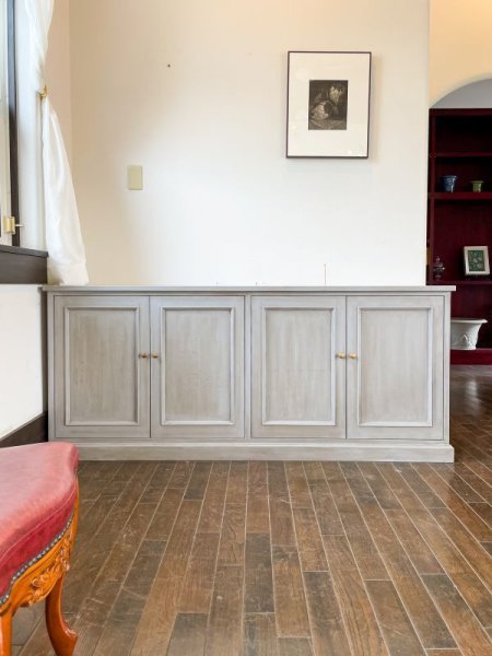 画像19: アンティーク調ディスプレイキャビネットW2400　 　壁面収納家具 (19)