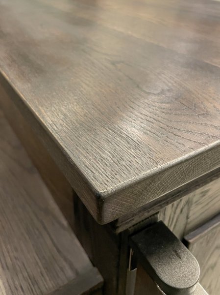 画像17: オーダーメイドオーク材レジカウンター132 (ケーキ屋さん向け・卓上冷蔵ショーケースカウンター)W2500 スイングドア付き (17)