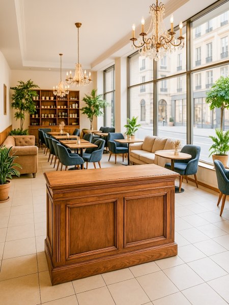 オープンカフェに設置したカウンターのイメージ画像