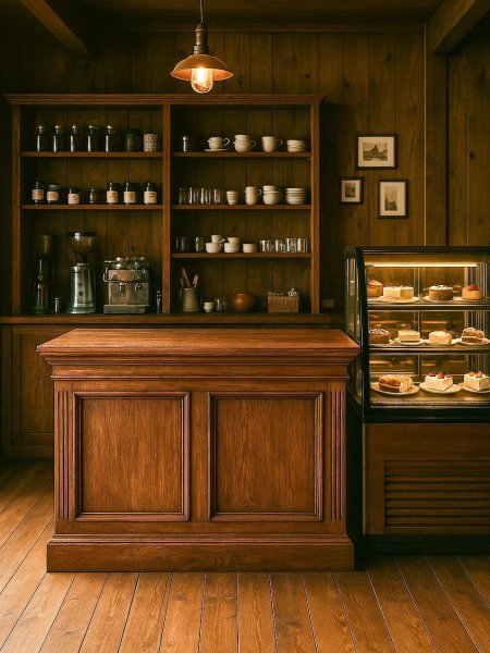 古民家カフェに設置したカウンターのイメージ画像