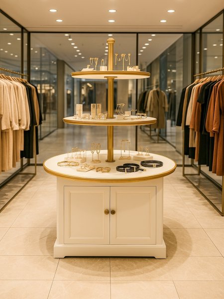 アパレルショップやアクセサリーショップに最適な店舗什器です。（イメージ画像）