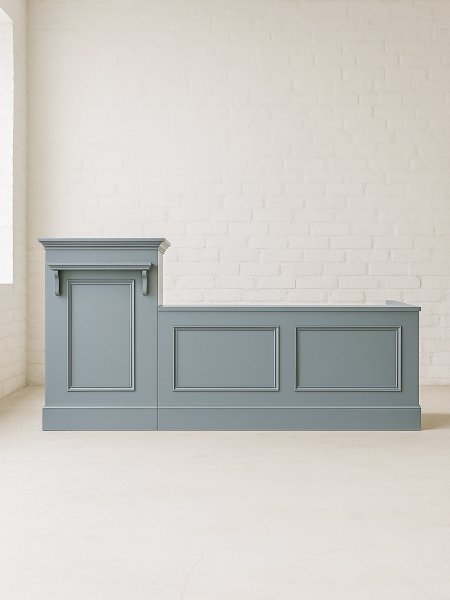 1200mm幅の床置き式冷蔵ショーケースに合わせたレジカウンターセット。