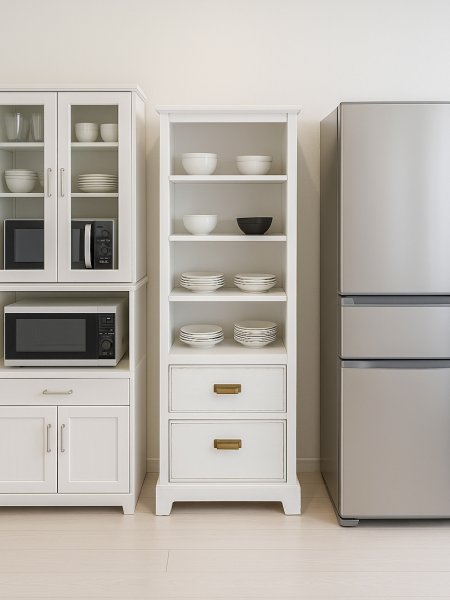 スキマに収めるおしゃれなカップボード。