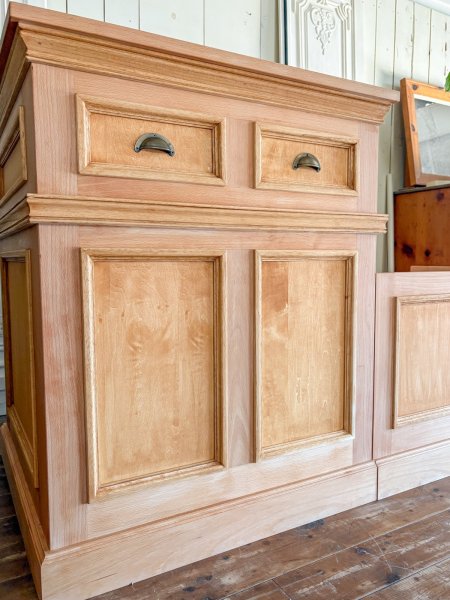 ビーチ無垢材で作ったレジカウンターW720 