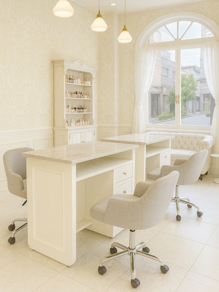 ネイルサロンの家具をオーダーメイド製作しております。