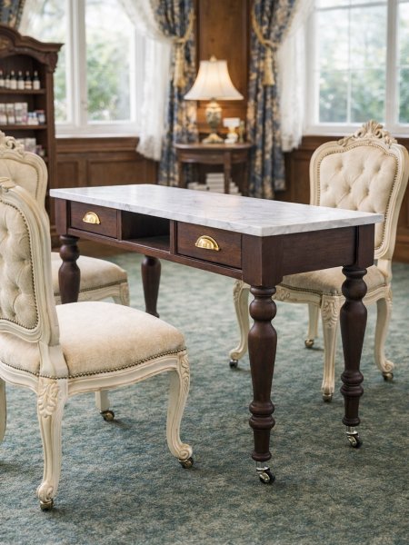 クラシックな空間にぴったりのネイルテーブル専門店です。