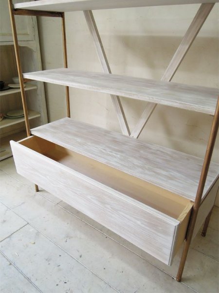 画像3: オーク×真鍮 ディスプレイシェルフ4段   (3)