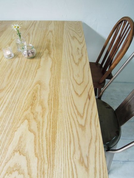 画像5: ホワイトアッシュアイアンレッグダイニングテーブル 鉄脚「スリム」 サイズオーダー (5)