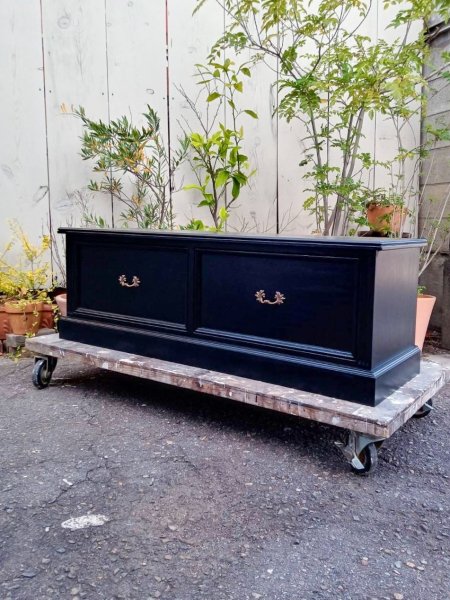 写真はW1200、D370、H400mm、ワンルームのリビング収納に。 