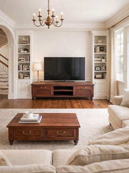 オーク無垢材でつくるクラシックアンティーク調テレビ台です。