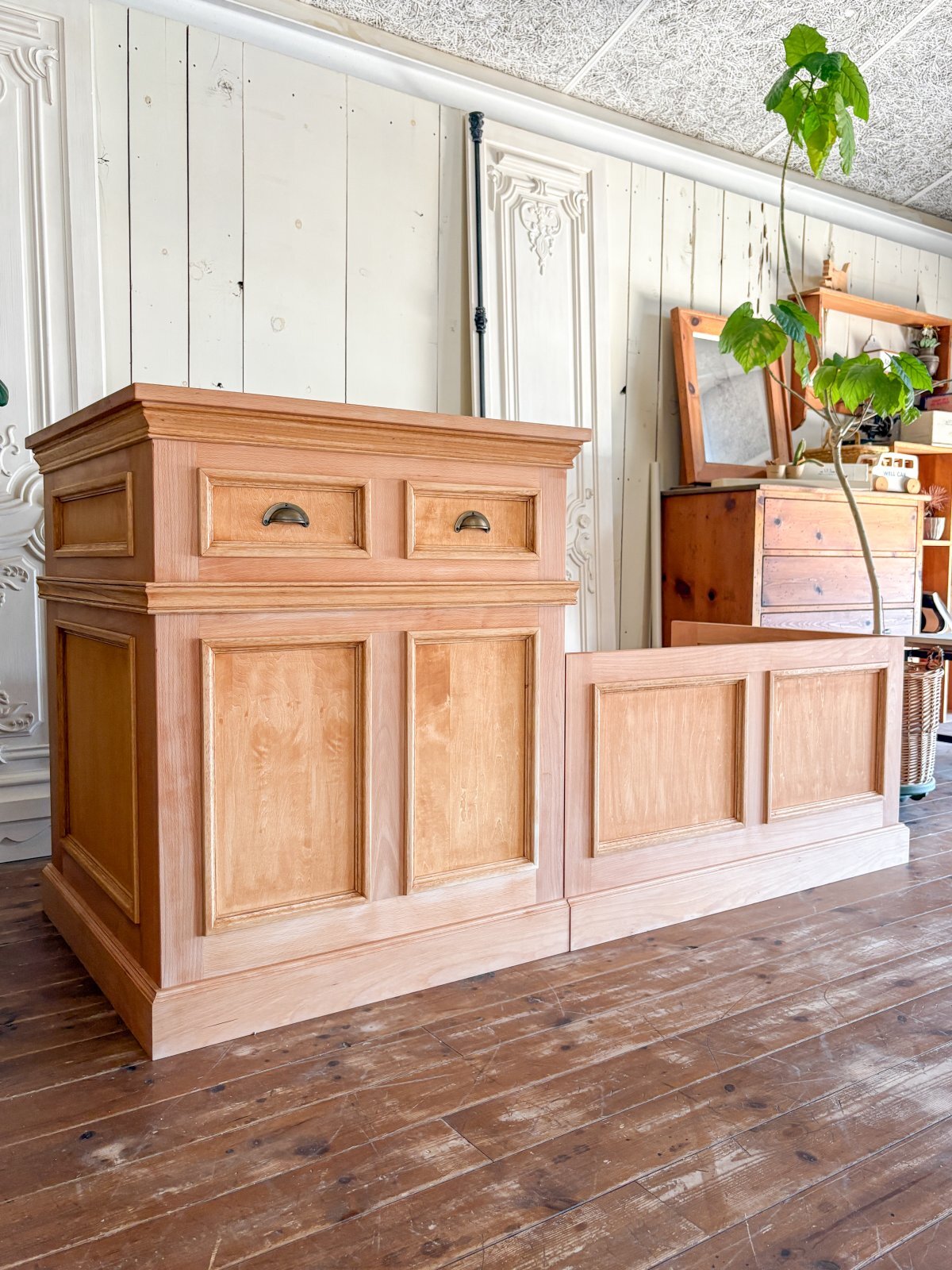 レジカウンター　在庫あります。 木製レジカウンター history900 ブラウンの通販｜セブンビューティー