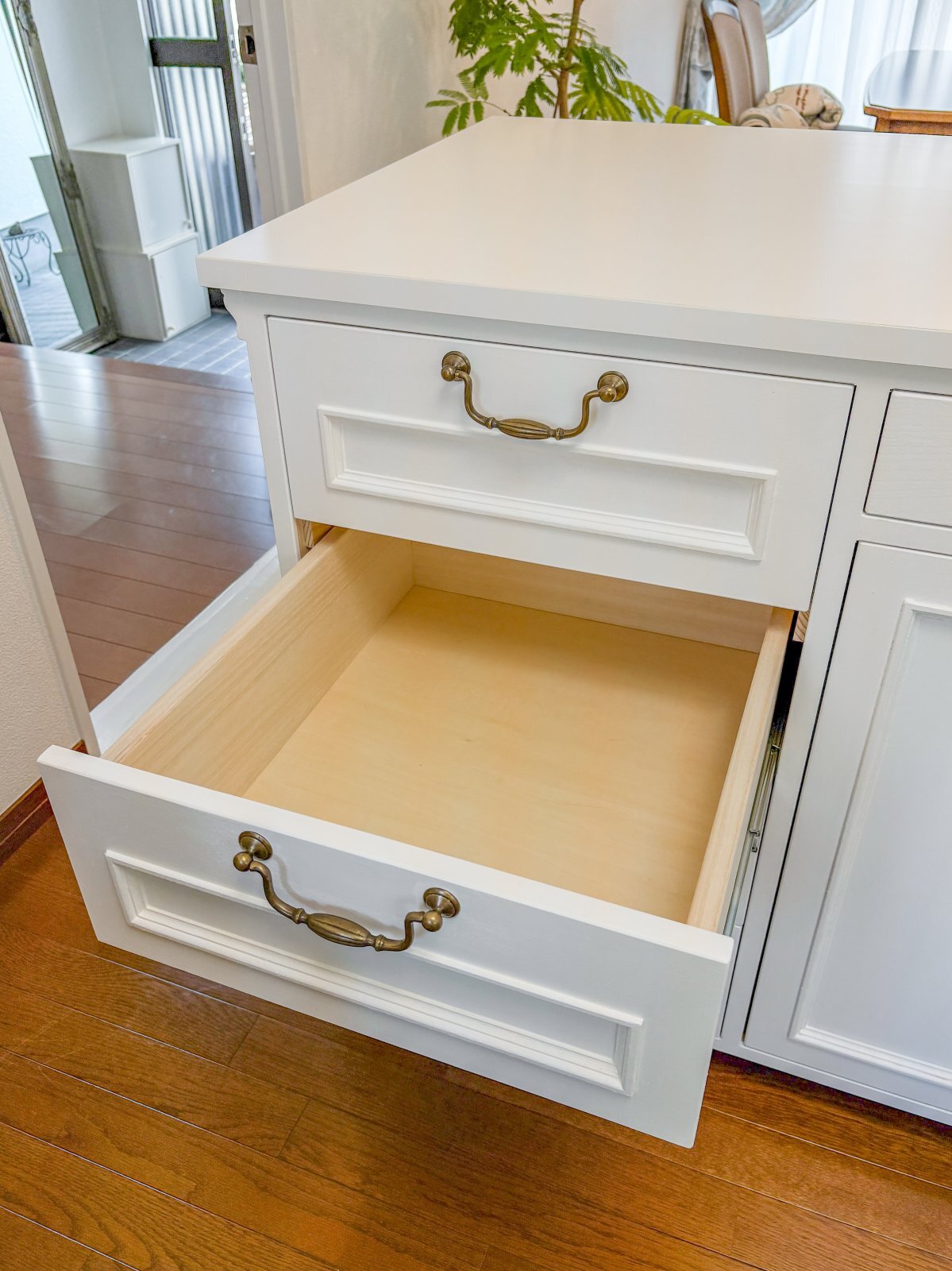 harusame)オープンキッチンカウンター 1200 ホワイト harusame