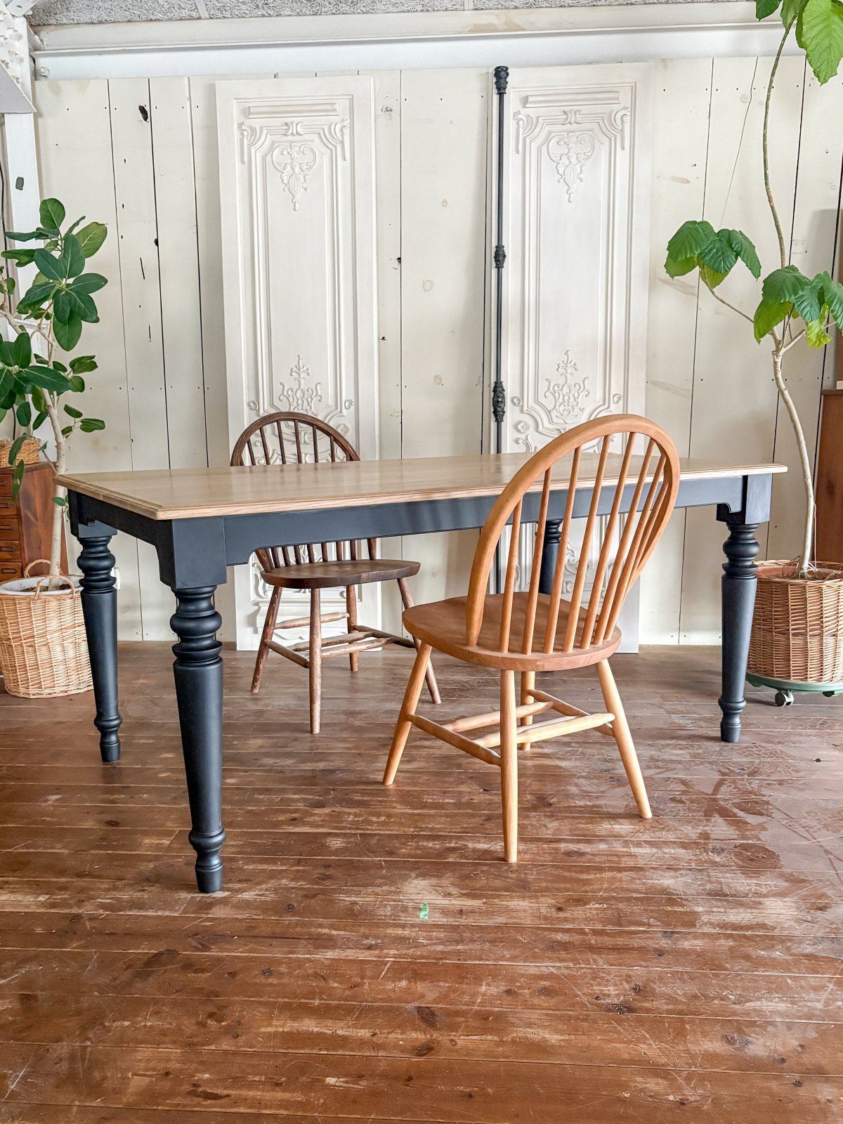 ホワイトオークダイニングテーブル格安アンティークテーブル1600×900